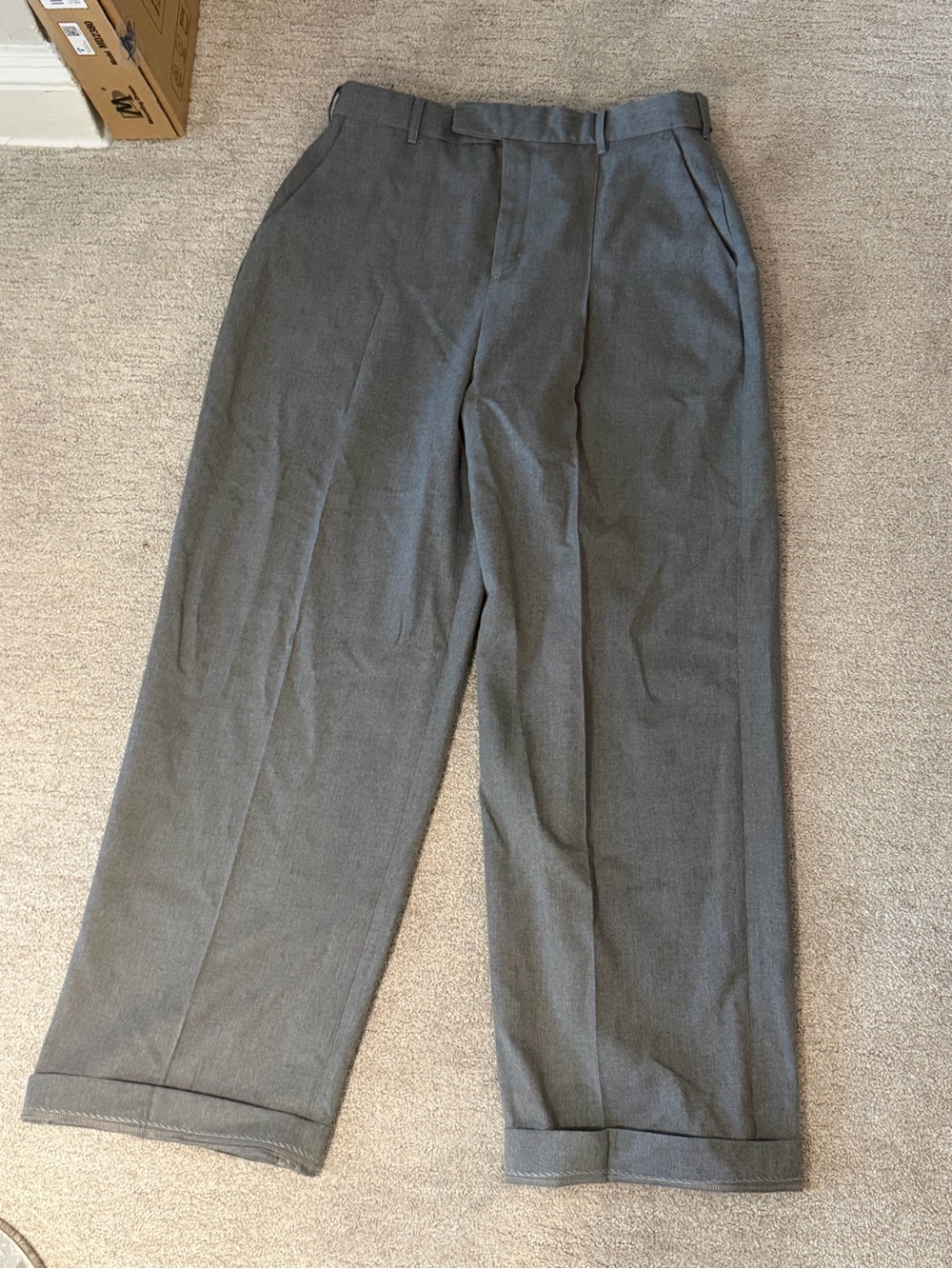 About blank Gray Men’s Classic Pleated Dress Pants
